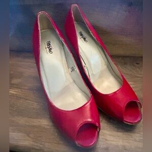 Red Peep-Toe Heels Mossimo